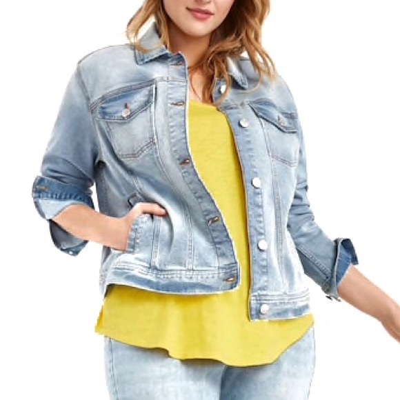 Joe Fresh Light Wash Denim Jacket Plus Size 1X - Picture 2 of 8